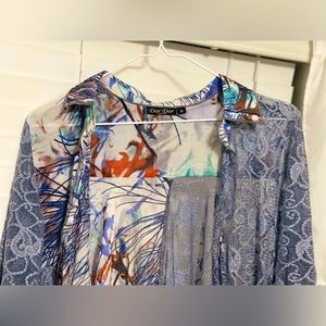 Mix patterned button down